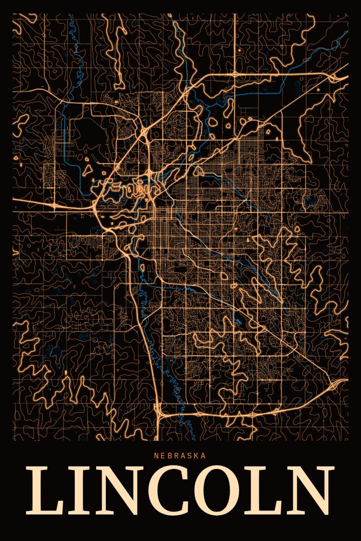 Lincoln map poster