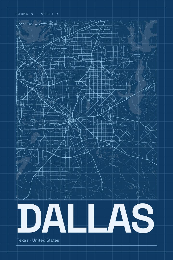 Dallas map poster