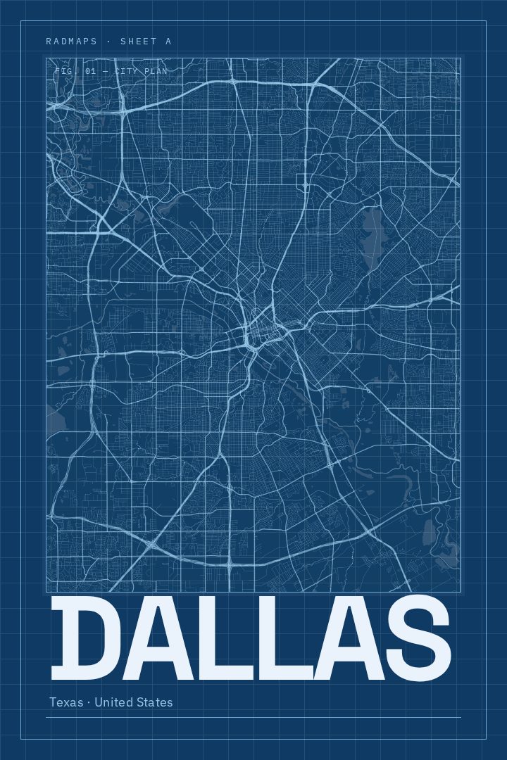 Dallas map poster