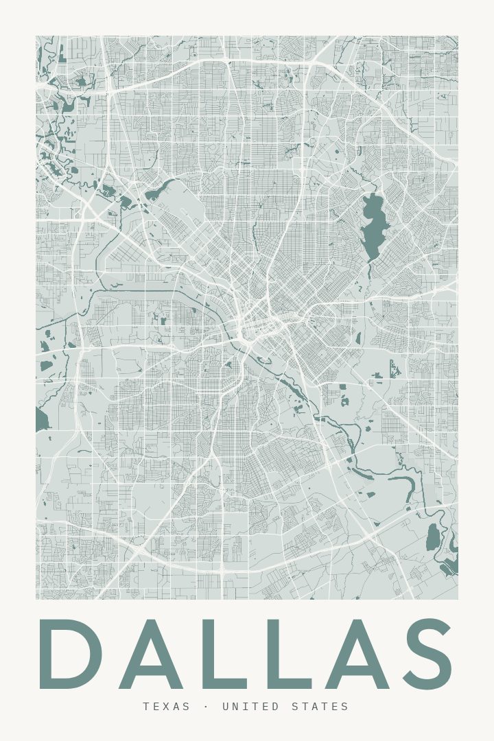 Dallas map poster