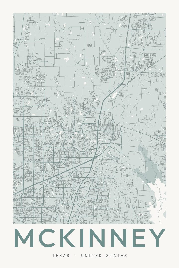 McKinney city map poster for Texas