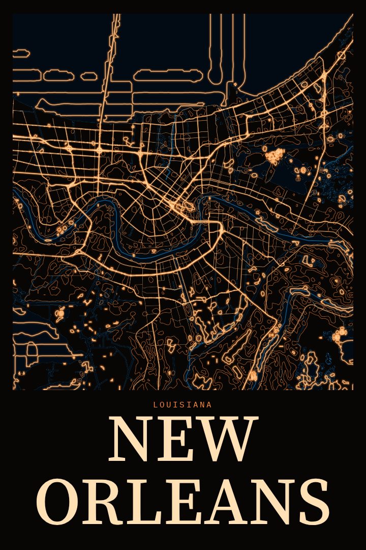 New Orleans map poster