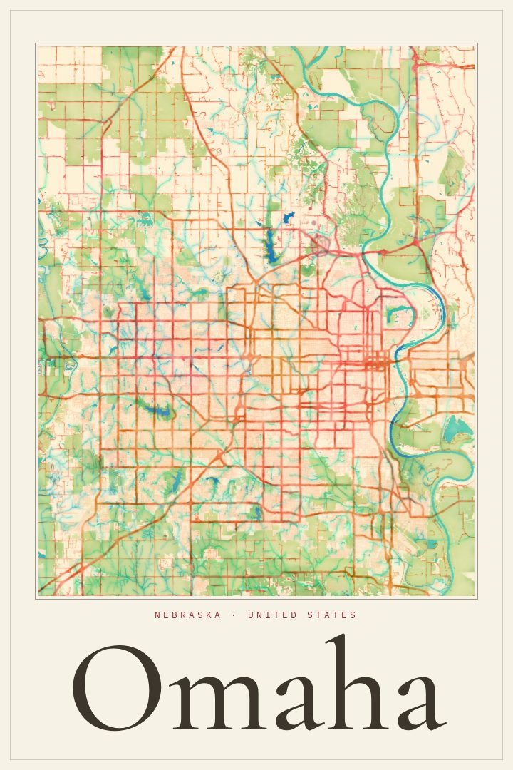 Omaha map poster