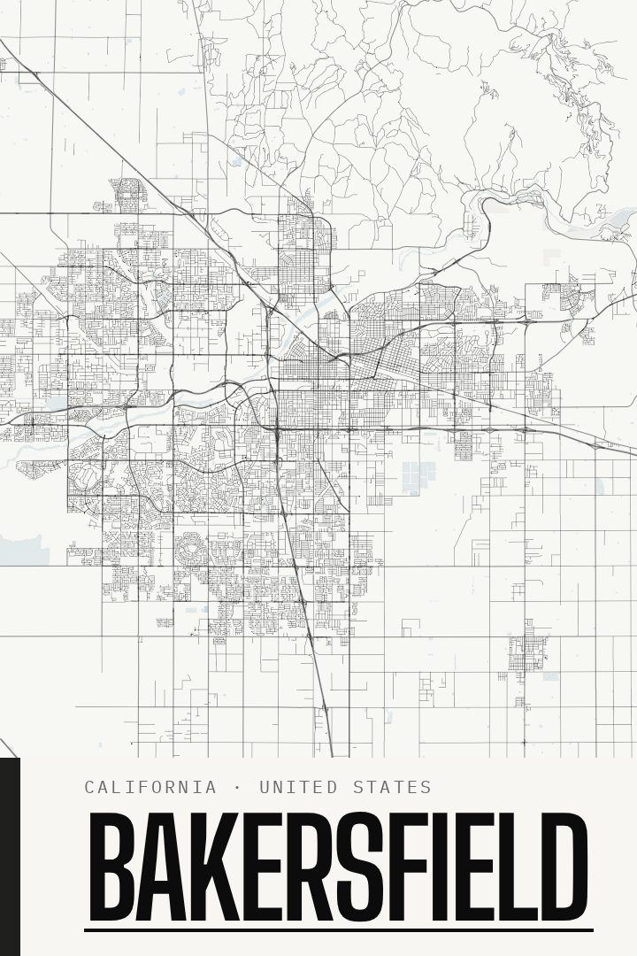 Bakersfield map poster