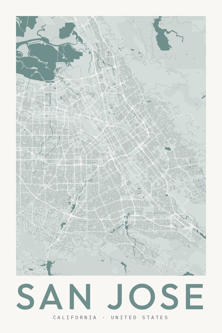 San Jose map poster