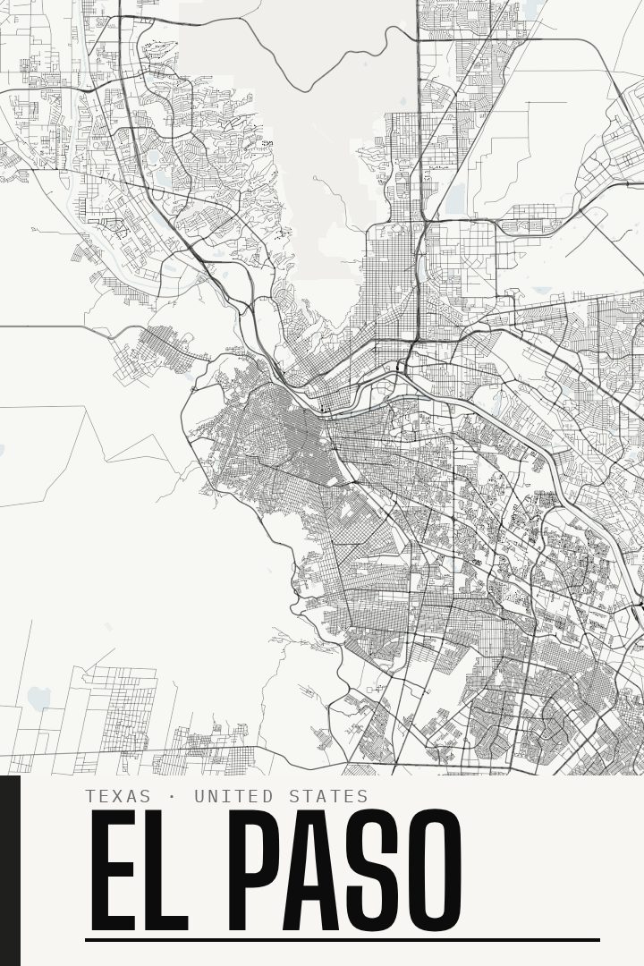 El Paso map poster