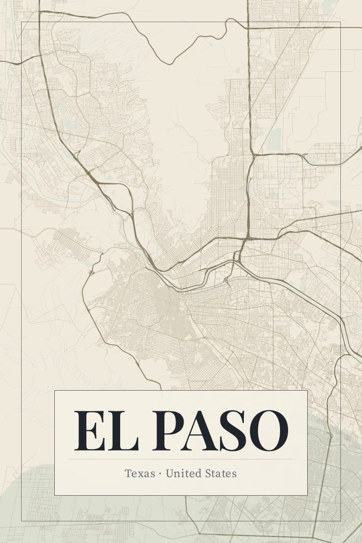 El Paso map poster