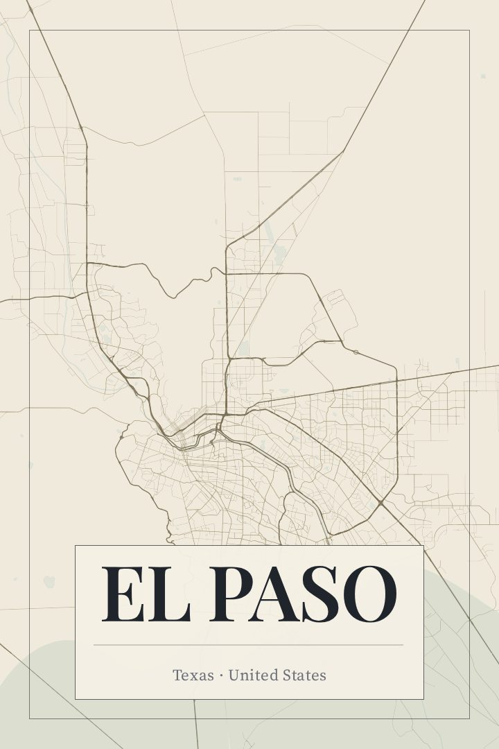 El Paso map poster