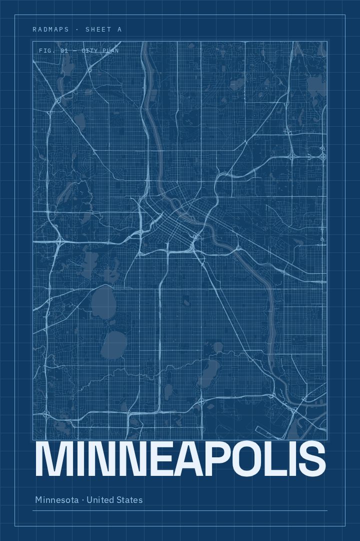 Minneapolis map poster