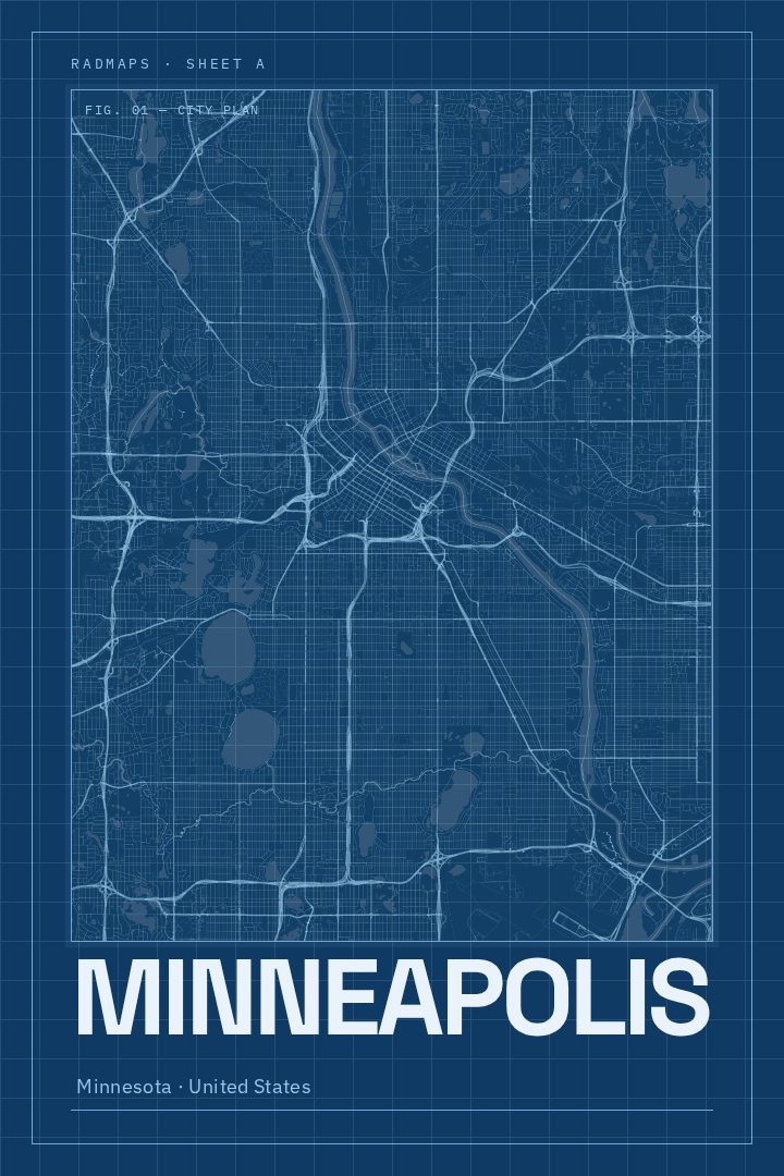 Minneapolis map poster