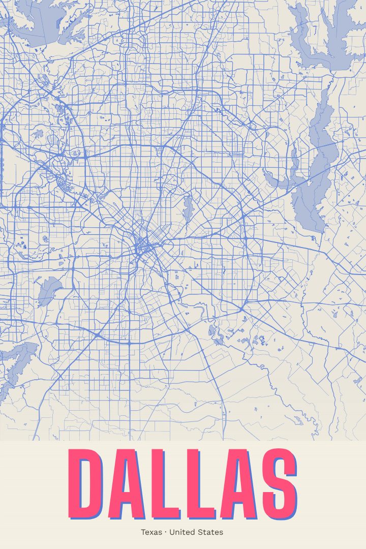 Dallas map poster