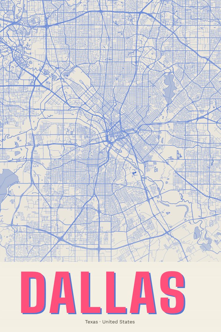 Dallas map poster