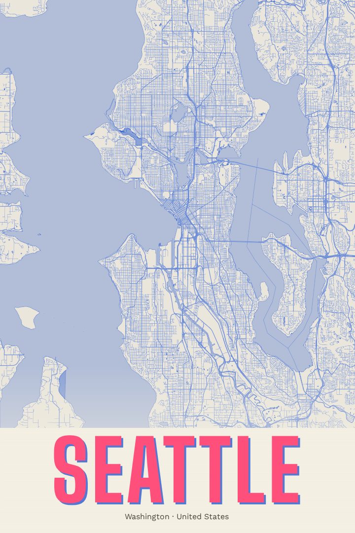 Seattle map poster