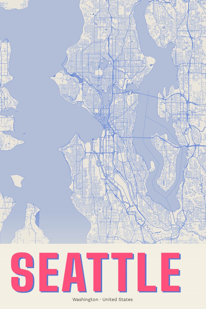 Seattle map poster