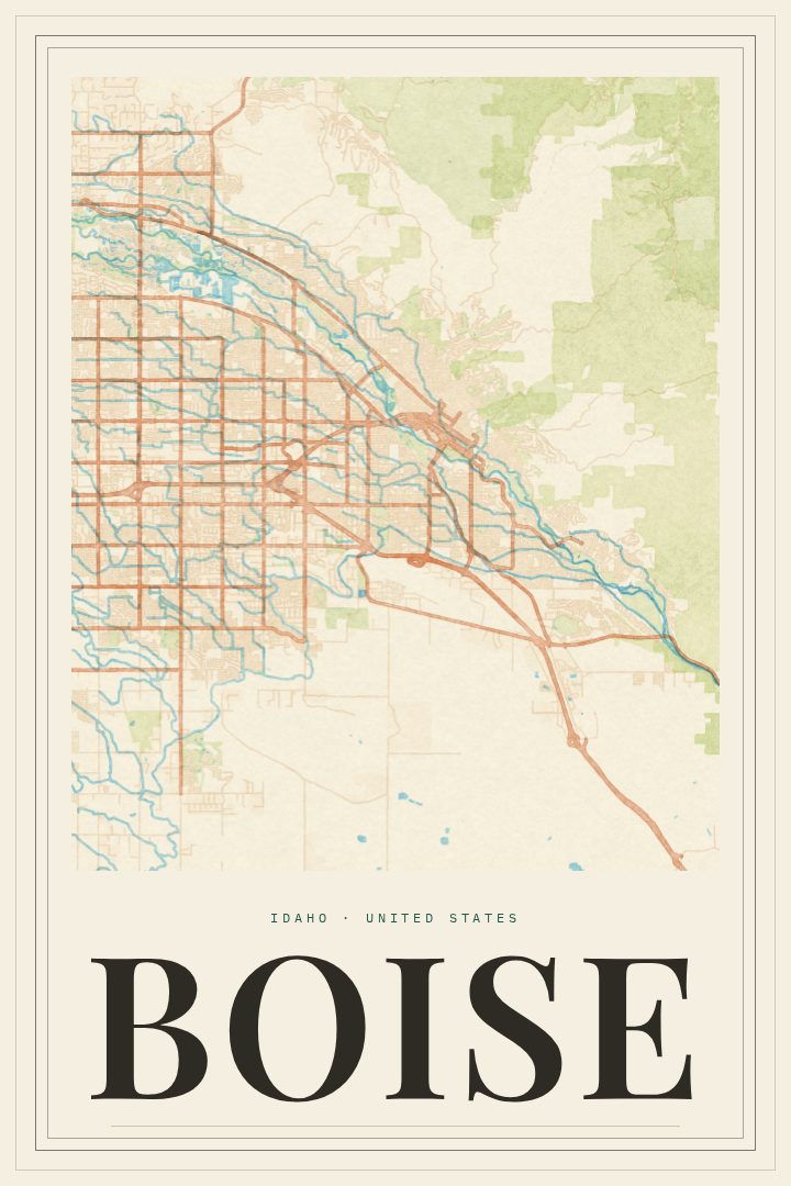 Boise map poster