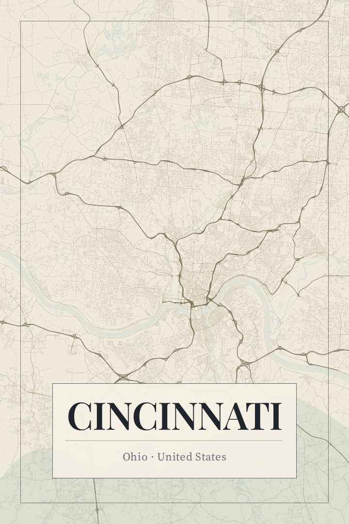 Cincinnati map poster