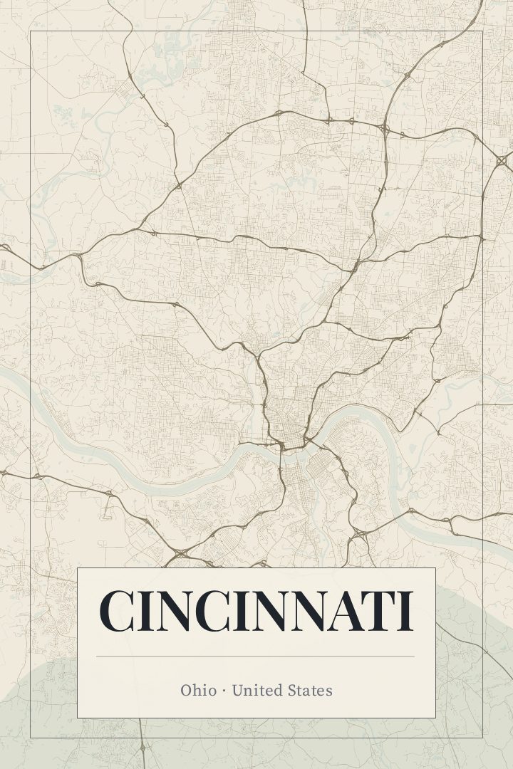 Cincinnati map poster