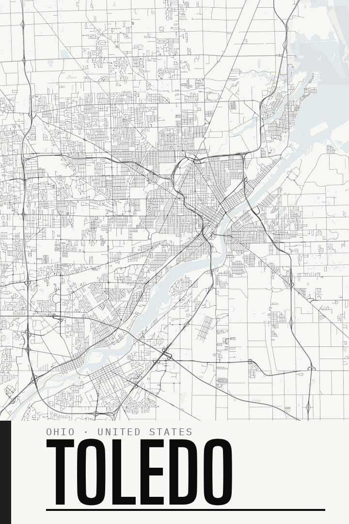 Toledo map poster