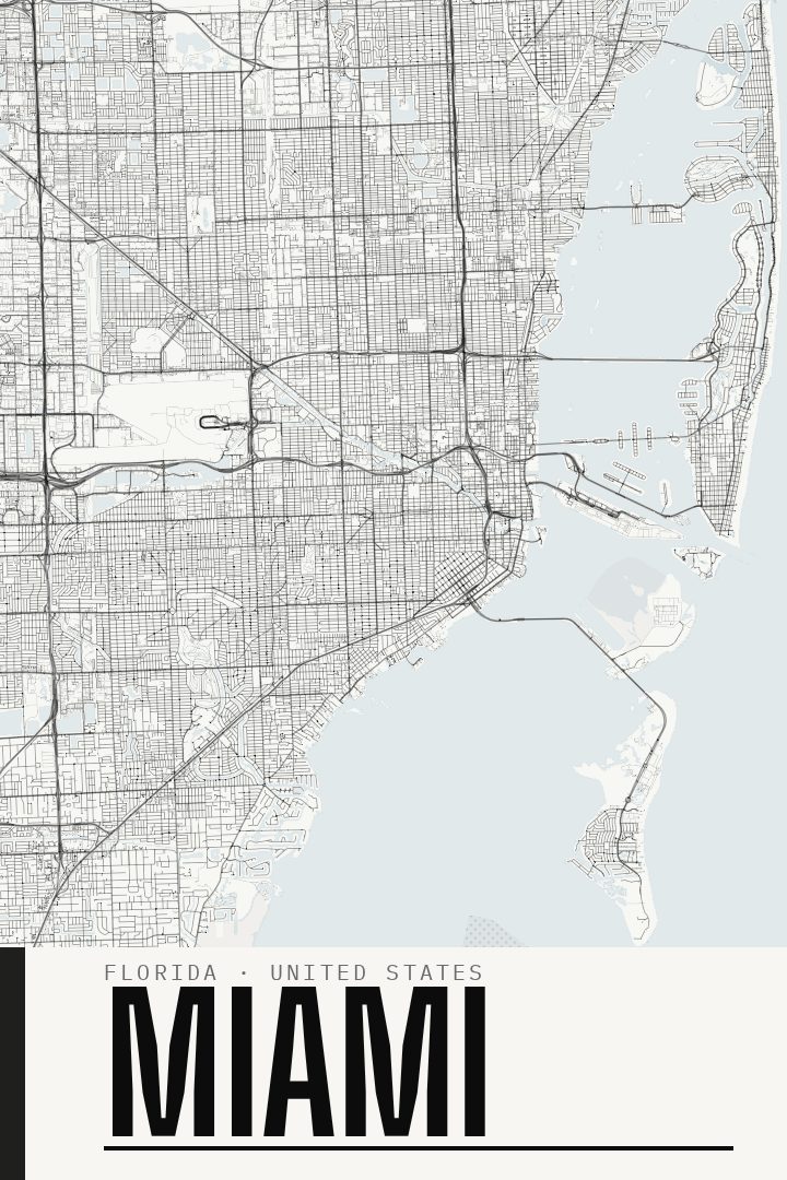 Miami map poster
