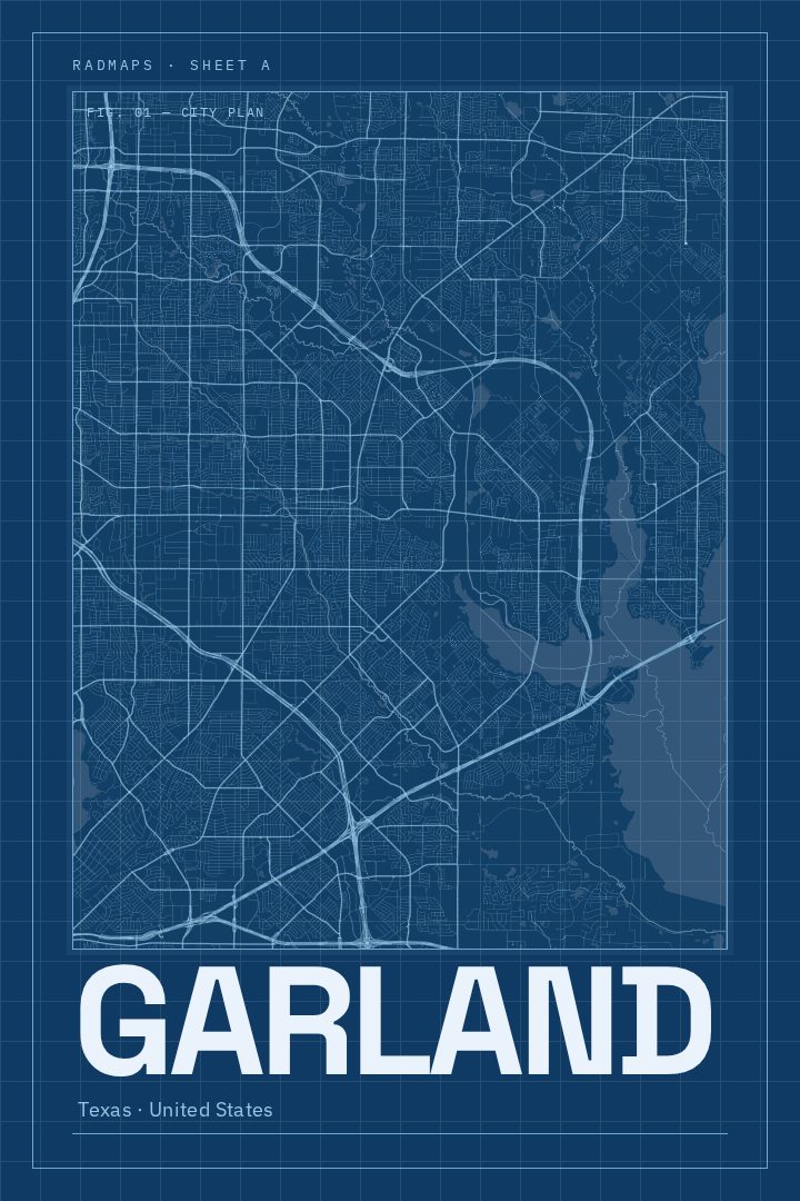 Garland map poster