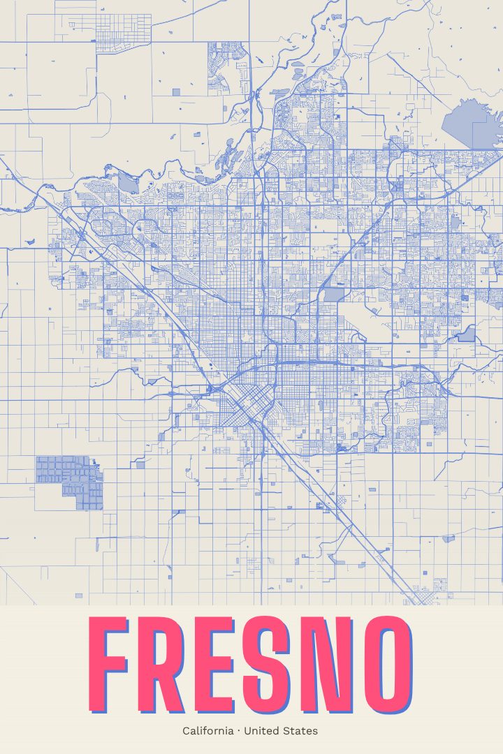 Fresno map poster