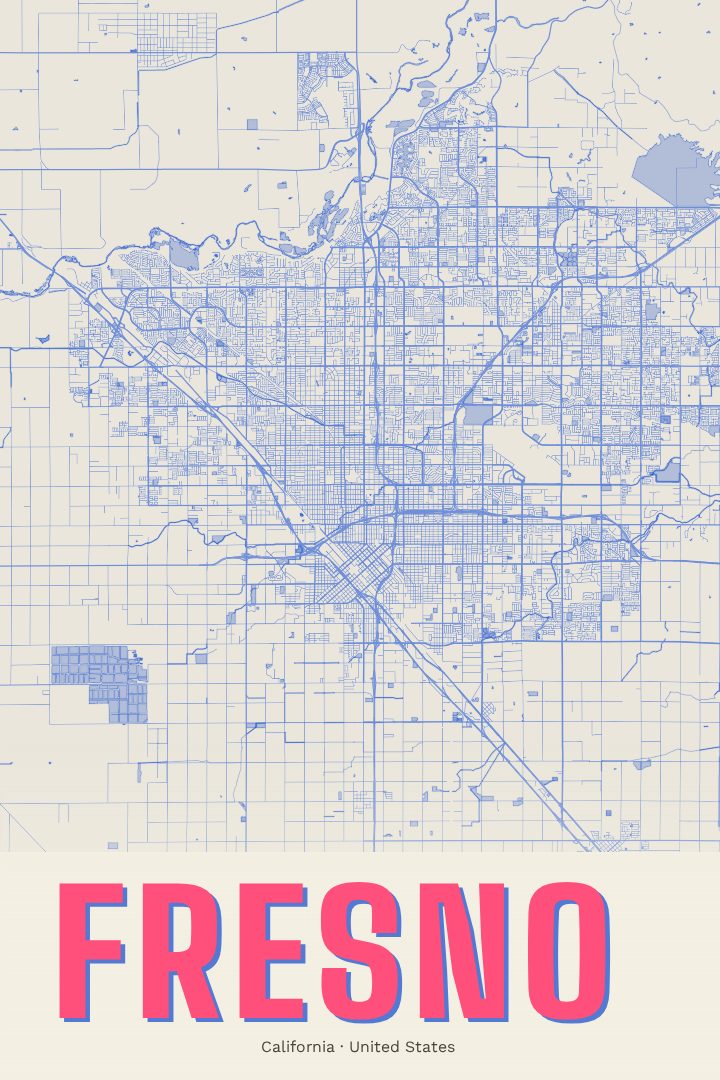 Fresno map poster