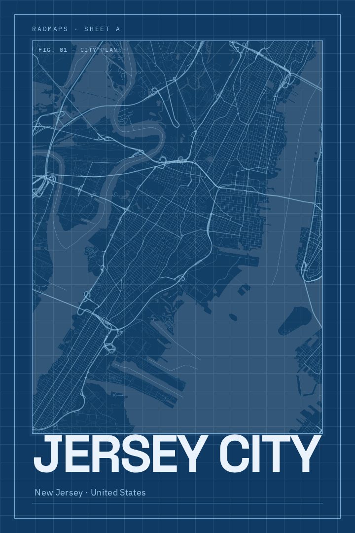 Jersey City map poster