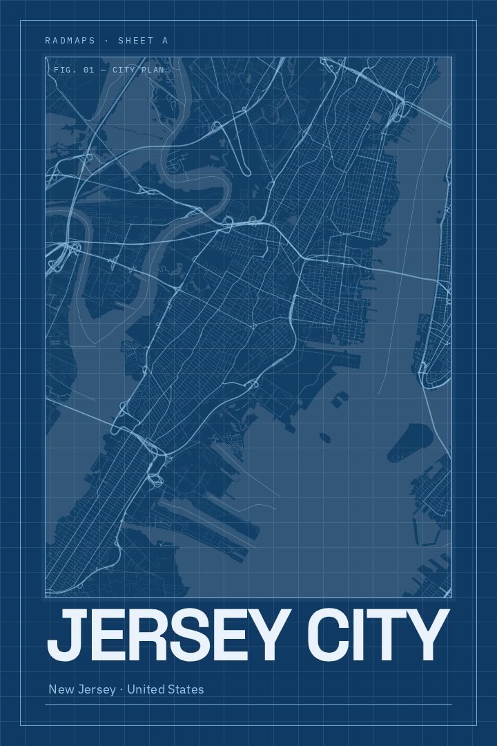 Jersey City map poster