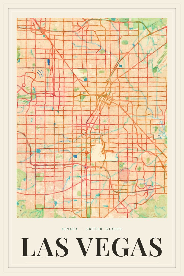 Las Vegas map poster