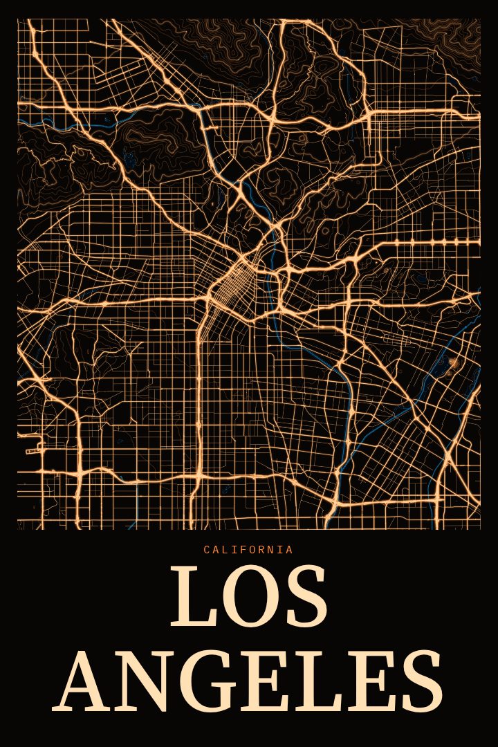 Los Angeles map poster