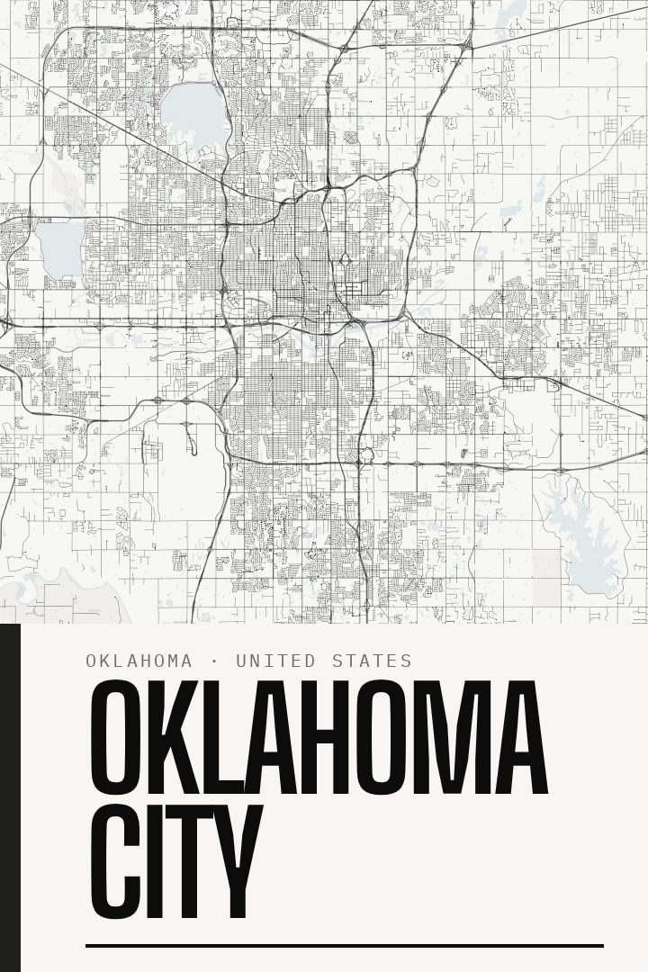 Oklahoma City map poster