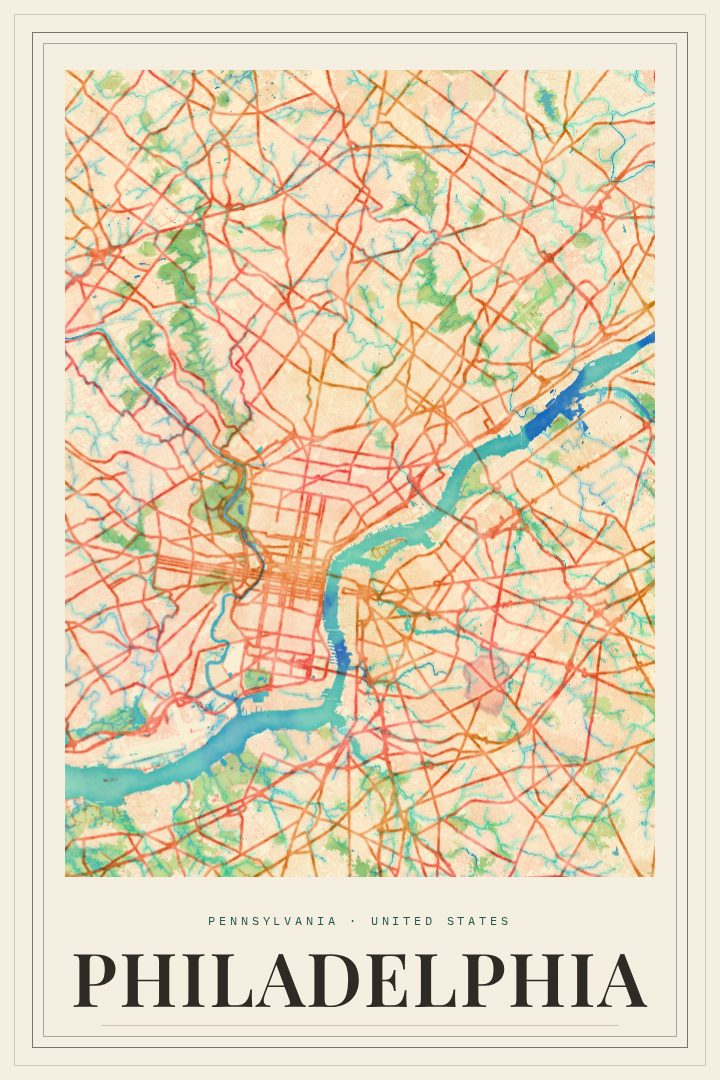 Philadelphia map poster