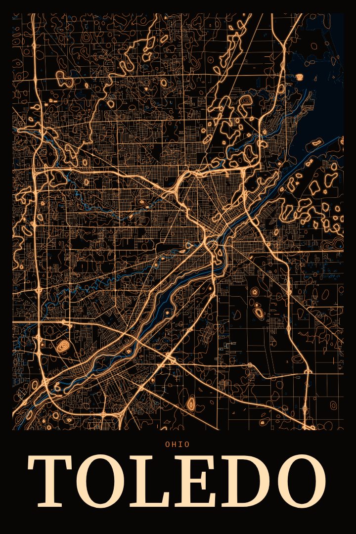 Toledo map poster