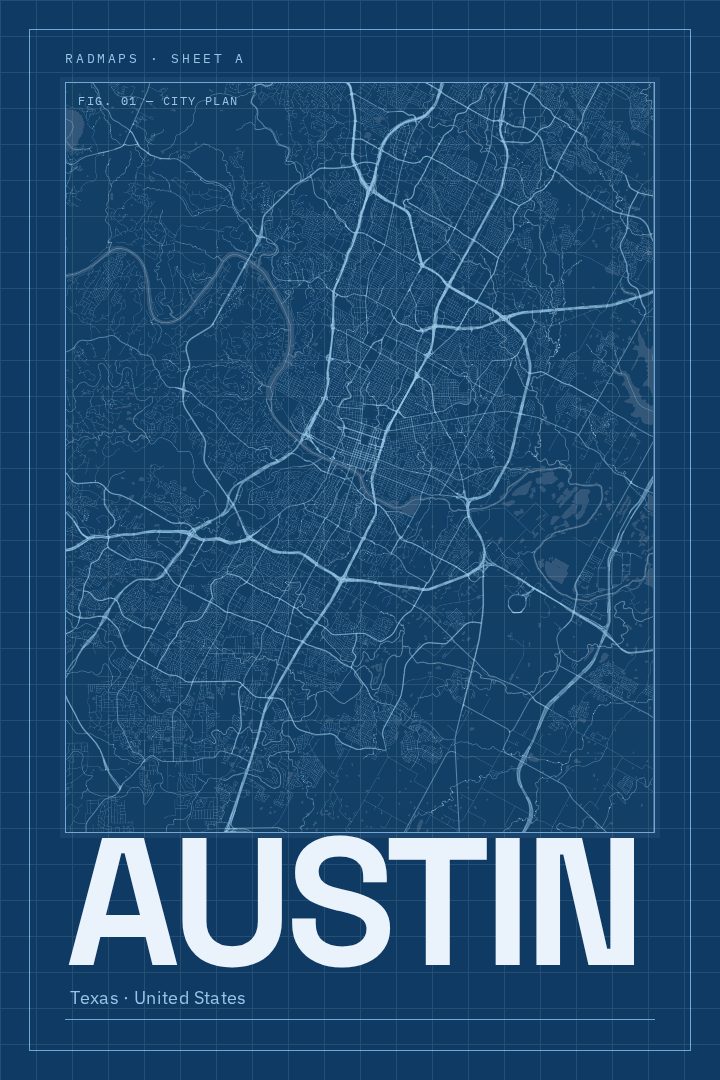 Austin map poster