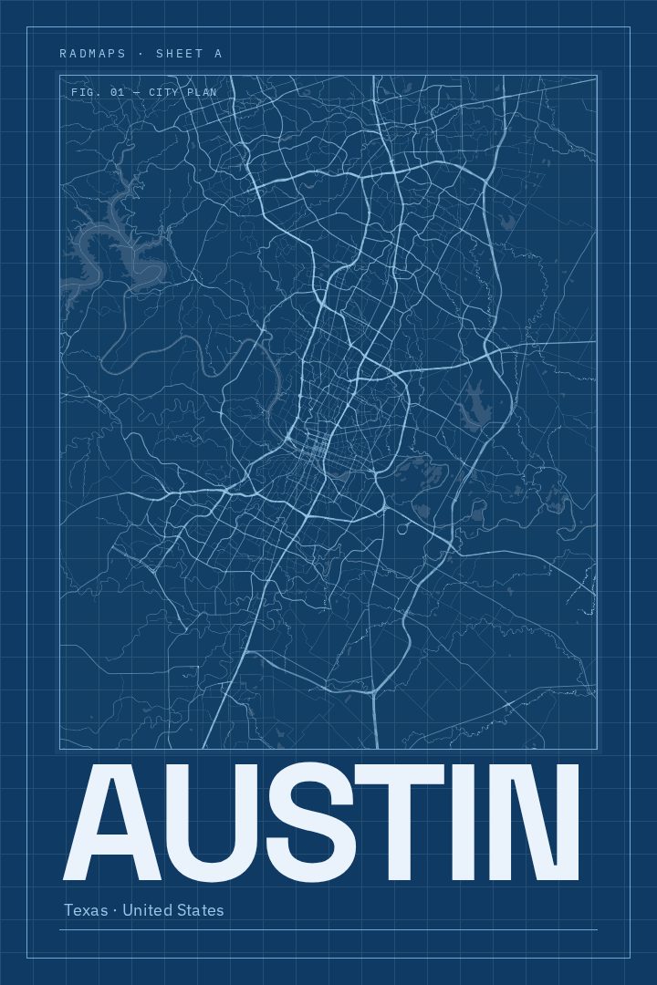 Austin map poster