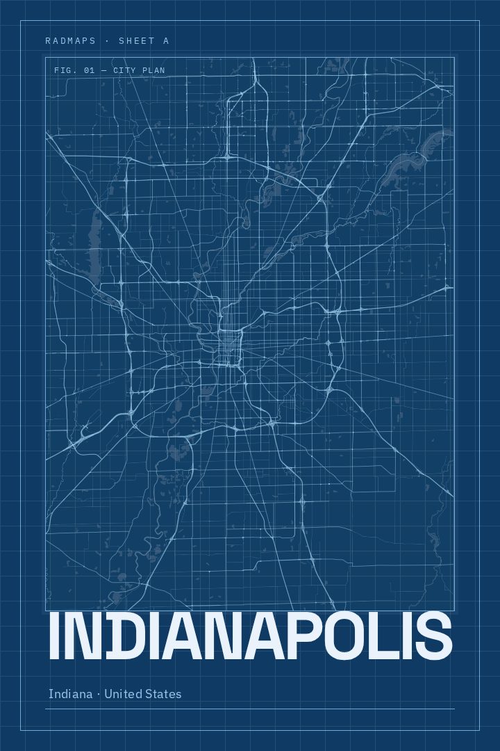 Indianapolis map poster