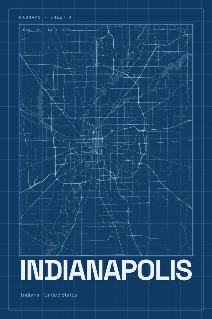 Indianapolis map poster