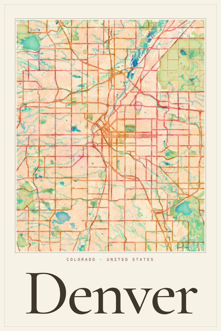 Denver map poster