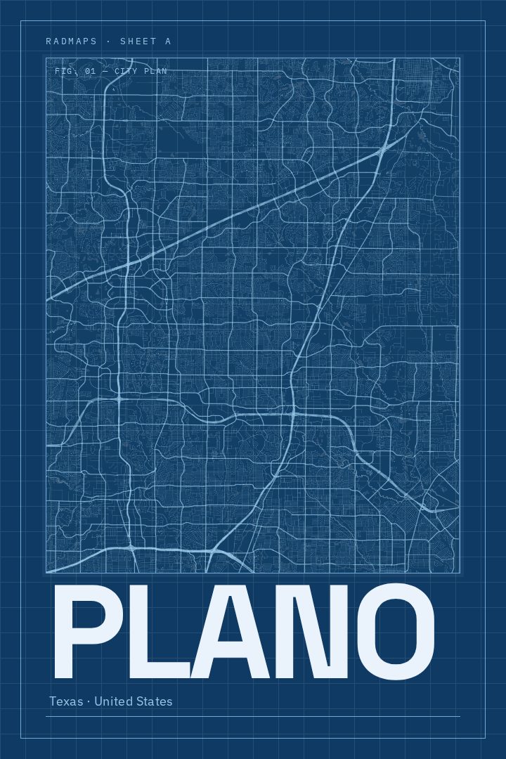 Plano map poster