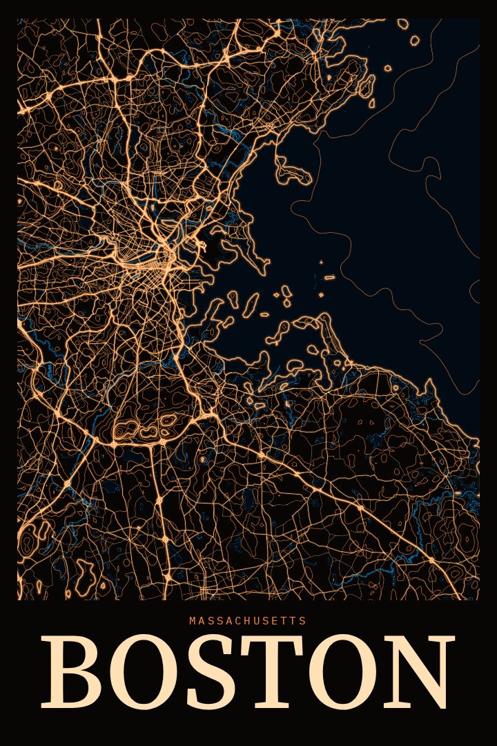 Boston map poster