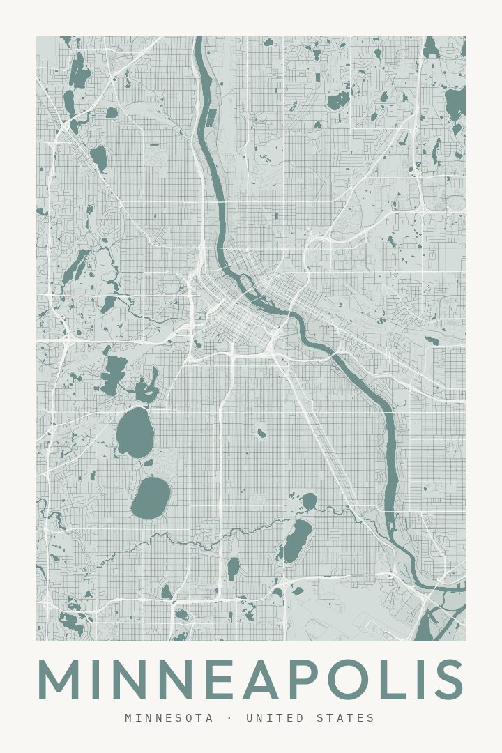 Minneapolis map poster