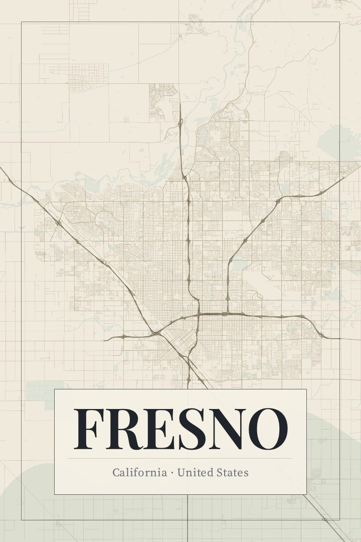 Fresno map poster
