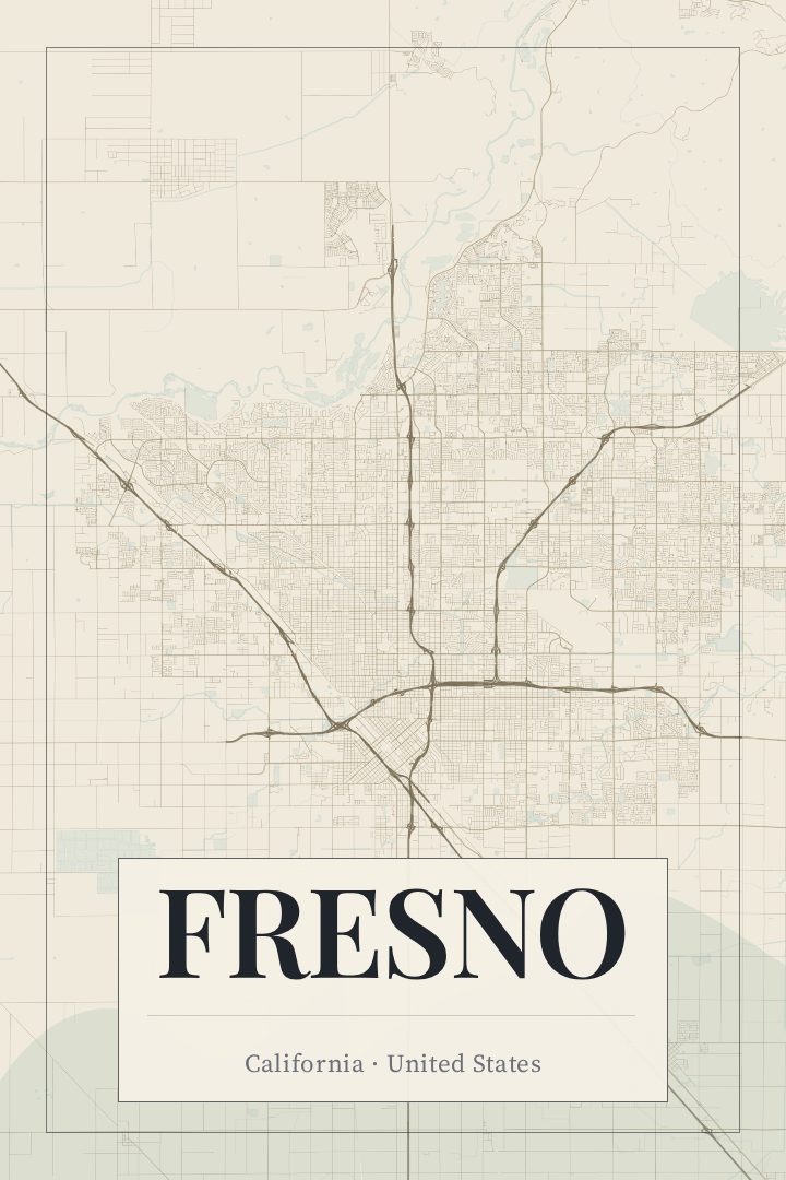 Fresno map poster