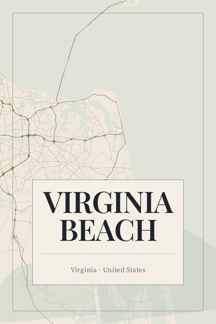 Virginia Beach map poster