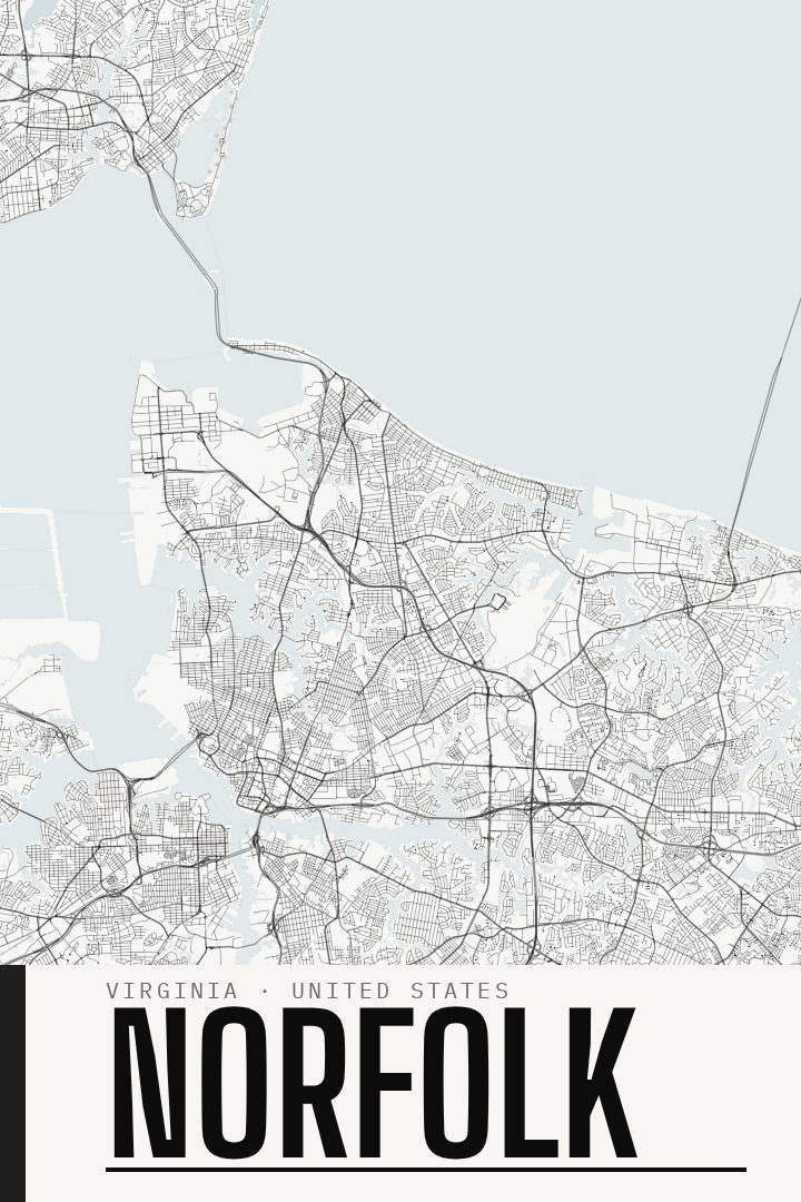 Norfolk map poster