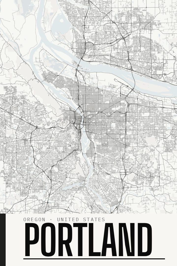 Portland map poster