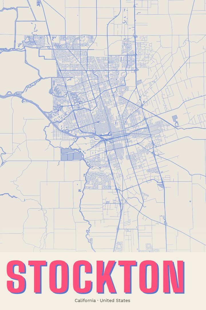 Stockton map poster