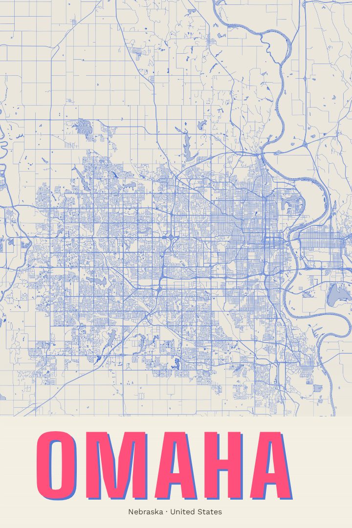 Omaha map poster