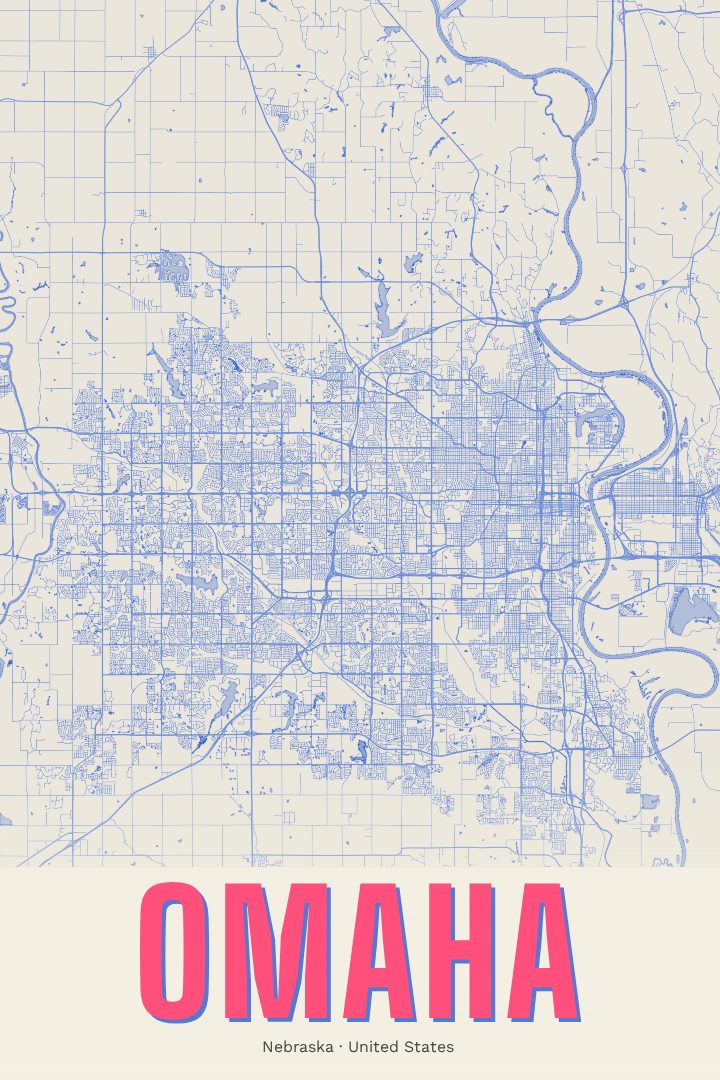 Omaha map poster