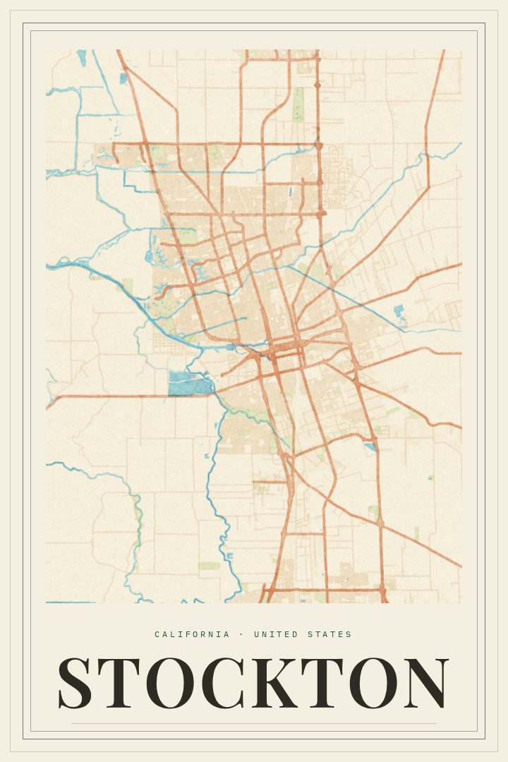 Stockton map poster